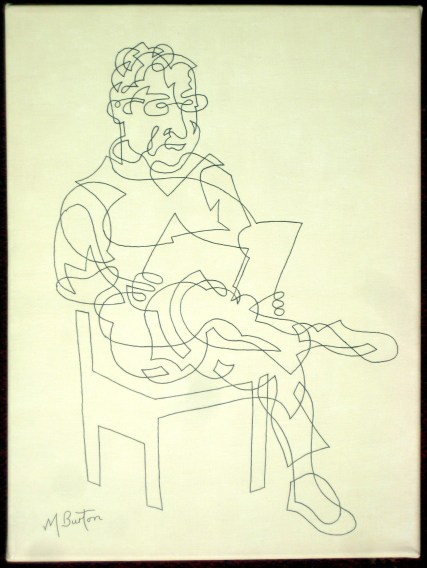 Stainbeck Artist, a Continuous Line Drawing from a 10 minute sketch. Mick Burton, 2012.