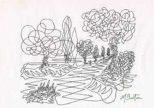 Skelldale. Continuous line drawing.