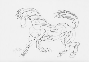Alternate Overdraw of continuous line of horse.