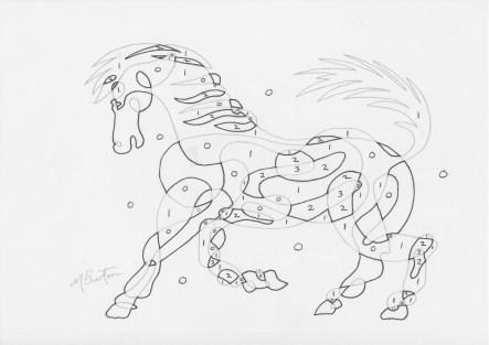 Fig 4. Colour Sequence numbers 2 and 3 on the Continuous Line Horse.