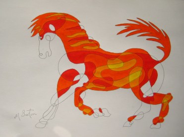 Fig 9. Second Colour Sequence pair of colours on Continuous Line Horse.