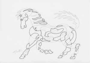 Other Alternate Overdraw on Continuous Line of horse.