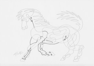 Alternative Overdraw on Continuous Line of the Horse, start A to B.