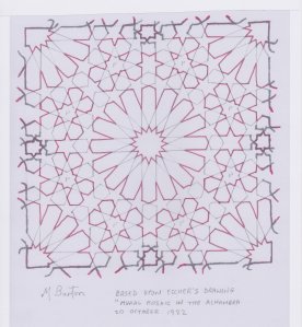 Section of larger pattern with Alternate Overdraws and loose ends showing whether overdrawn. Mick Burton study.