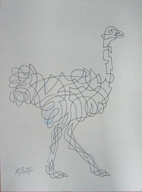 Ostrich Egg, continuous lines.  Based on Mick Burton demonstration.
