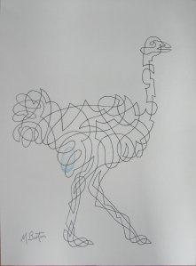 Ostrich Egg, continuous lines.  Based on Mick Burton demonstration.