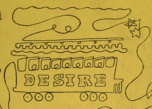 Street Car Named Desire, detail of The New Season on Broadway, cover for Theatre Arts, October 1947, by Doug Anderson.  One Line Drawing.