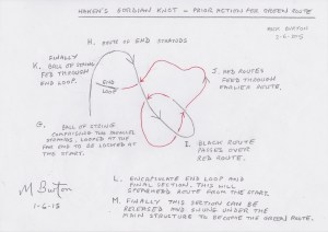 Haken's Gordian Knot, Prior action for the Green Route, before starting main structure. Mick Burton.