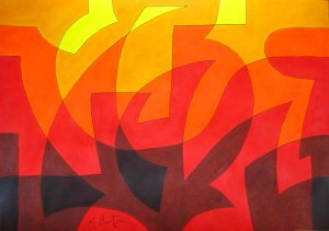 Spherical Continuous Line with Colour Sequence. Forest Fire. Mick Burton 2015.