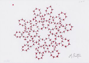 Cactus Count, 164 Skydivers all Present and Correct. Mick Burton, continuous line artist, August 2015