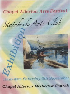 Stainbeck Arts Club Exhibition at Chapel Allerton Arts Festival, Leeds.  on Saturday 5 September 2015.  Paintings by Mick Burton, continuous line artist, are included.