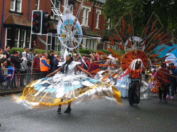 Razzle and Dazzle at the Leeds Carnival. Photo by Mick Burton, continuous line artist.