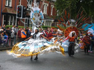 Razzle and Dazzle at the Leeds Carnival. Photo by Mick Burton, continuous line artist.