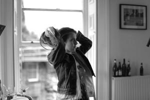 Joanne Thomson in the Kate's flat, featured in "BB", short film by Kate Burton, Glasgow, 2015..