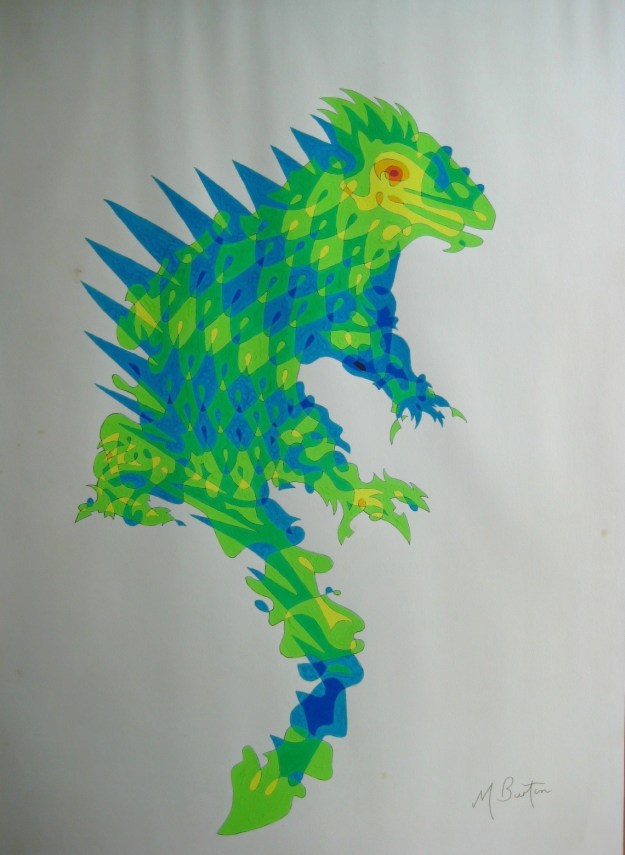 071. 1971-10. Iguana. Colour sequence. Blue, green, yellow, red.