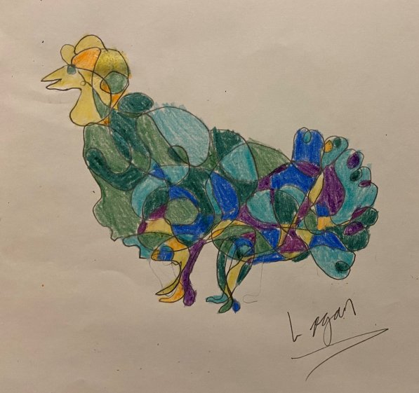 Logan's continuous line hen.