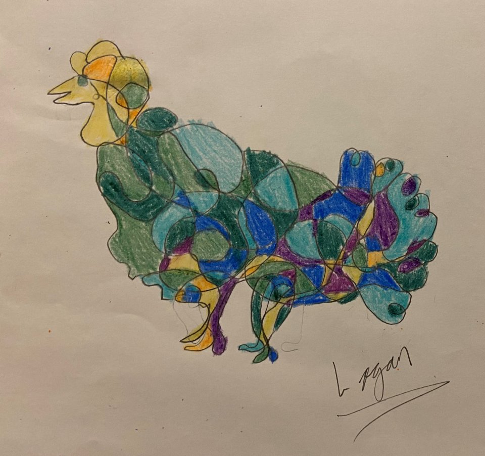 Logan's continuous line hen.